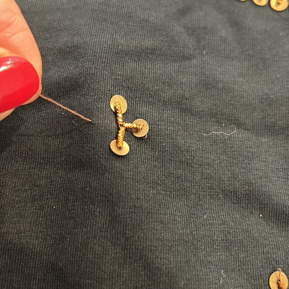 Black Tank with Bronze Beading-Sz M - Picture 4 of 11